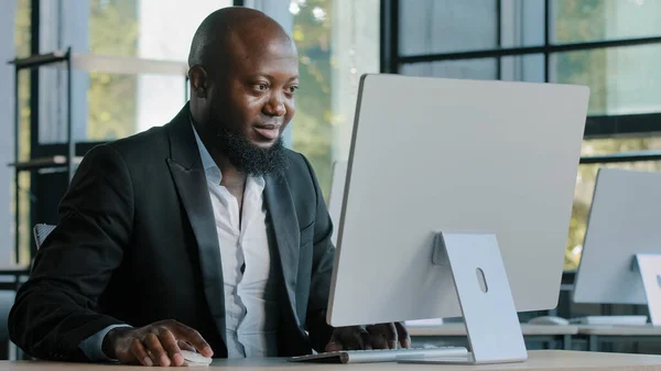 Africain Homme Affaires Américain Site Expert Agent Commercial Dans Travail — Photo
