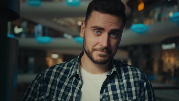 Hispánský Kavkazský Šťastný Muž Tvář Úspěšný Podnikatel Mladý Muž Chlap — Stock video