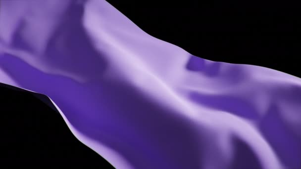 4K黒のテクスチャ波に紫色の生地を移動します 波状のキャンバスラフ粗いリネン布の動きのデザイン ビジネス壁紙プレゼンテーション広告のための抽象3Dレンダリングアニメーションパターンの背景 — ストック動画