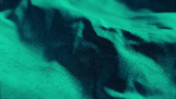 Przenoszenie Turkusowej Tkaniny Fali Tekstury Materiału Projekt Niebieski Zielony Falisty — Wideo stockowe
