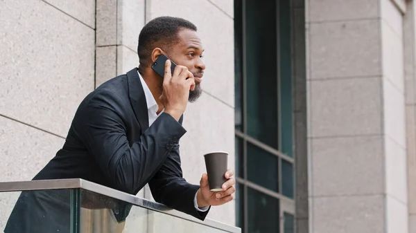 Serious Bearded African American Millennial Businessman Entrepreneur Man Ethnic Manager — Foto de Stock