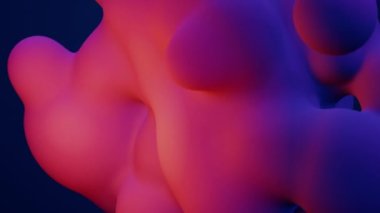 3d render pink metaball in deformation process to many bubbles animation abstract meta balls digital art motion design moving round spheres on blue backdrop for business presentation adds background