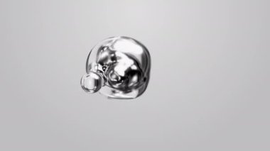 3d render motion design wallpaper animation business presentation monochrome grey white metaball gray liquid water soapy mercury bubble metasphere ball silver metal transition deformation metaverse