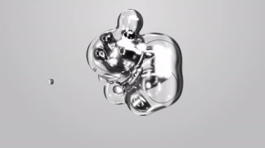 Grey gray white silver metaball liquid metasphere 3d render motion design wallpaper animation water effects mercury bubble meta balls metal transition deformation for business presentation background