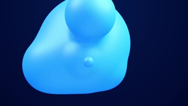 Metaverse Abstract Background Droplets Blue Metaball Molten Wax Merge Fly — Vídeo de Stock