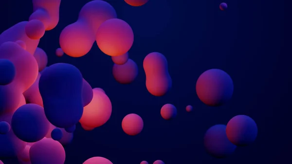 Metaverse Render Morphing Animation Pink Purple Abstract Metaball Metasphere Bubbles — Stockfoto