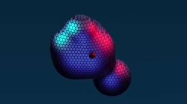 Abstract medical background for study business presentation backdrop blue pink multicolored metaball with scale texture meta ball 3d render animation motion design bubble transition transformation