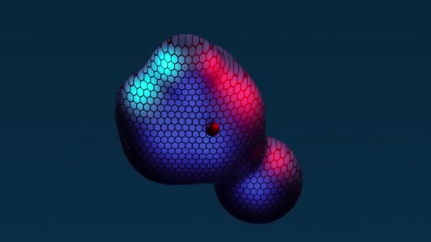 研究企业展示背景蓝色粉红多色球标度纹理球3D渲染动画动作设计泡泡变换的医学背景 — 图库视频影像