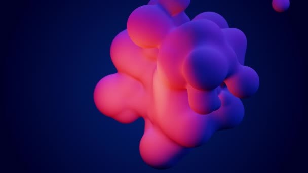 Render Pink Blue Metaball Split Many Bubbles Meta Balls Deformation — Stock video