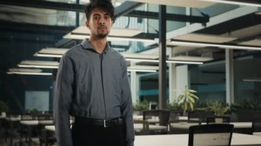 Business male portrait Indian Arabian man businessman ethnic multiracial adult guy middle-aged worker entrepreneur with folded arms posing in modern office corporation smiling happy employee indoors