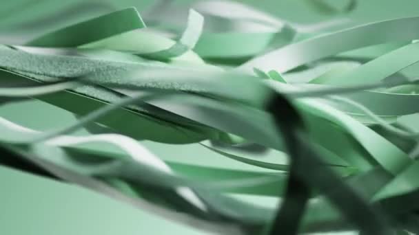 Render Motion Design Animation Fiber Light Green Iridescent White Color — 图库视频影像