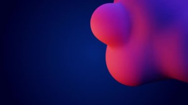 3d render liquid pink blue metaball moving in air split into many bubbles meta balls deformation sphere motion design AI animation abstract medical business backdrop presentation concert background