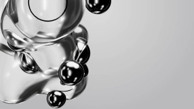 3d render motion design wallpaper animation business presentation monochrome grey white metaball gray liquid water soapy mercury bubble metasphere ball silver metal transition deformation metaverse