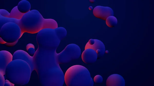 Metaverse Render Morphing Animation Pink Purple Abstract Metaball Metasphere Bubbles — Zdjęcie stockowe