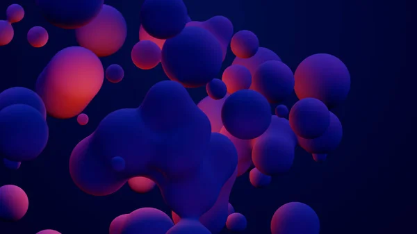 Metaverse Render Morphing Animation Pink Purple Abstract Metaball Metasphere Bubbles — Stok fotoğraf