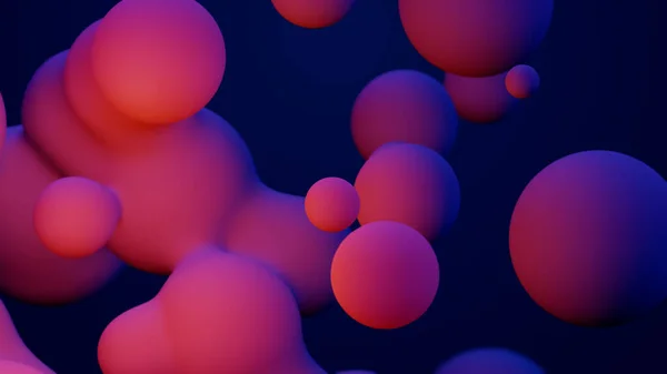 Metaverse Render Morphing Animation Pink Purple Abstract Metaball Metasphere Bubbles — Zdjęcie stockowe