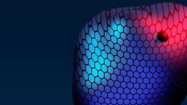 Abstract neon multicolored metaball with scale reptile texture meta ball bubble transition transformation for business presentation background template for reports futuristic 3d render animation loop