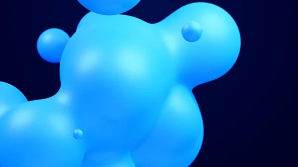 液滴ブルーメタボール溶融ワックスマージフライとメタバース3D抽象的な背景液滴バイオバブル変換金属球金属球運動のデザインは 医療の健全なプレゼンテーションのためのレンダリング — ストック写真