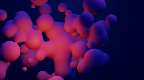 Metaverse Render Morphing Animation Pink Purple Abstract Metaball Metasphere Bubbles — Stok fotoğraf