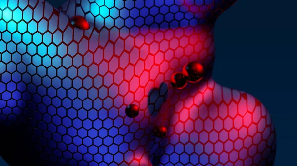 Abstract Neon Multicolored Metaball Scale Reptile Texture Meta Ball Bubble — Stockfoto