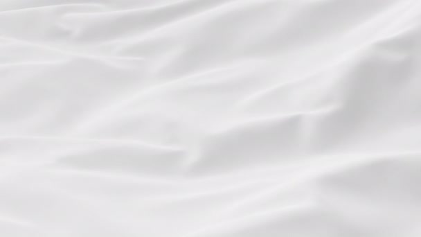 三维渲染抽象的波浪白纺织品背景乳脂油波纹质感表面液态图丝绸缎织物飘扬材料动画动作设计商业广告墙纸 — 图库视频影像