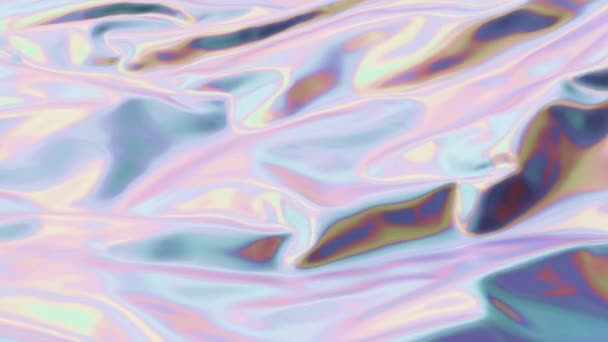Рендеринг Анимации Абстрактный Цвет Волнистой Ткани Текстуры Гладкой Белой Разноцветной — стоковое видео