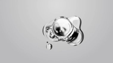 3d render motion design wallpaper animation business presentation monochrome grey white metaball gray liquid water soapy mercury bubble metasphere ball silver metal transition deformation metaverse