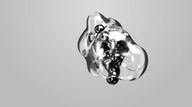 3d render motion design wallpaper animation business presentation monochrome grey white metaball gray liquid water soapy mercury bubble metasphere ball silver metal transition deformation metaverse