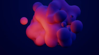 Metaverse 3d render morphing animation pink purple abstract metaball metasphere bubbles art sphere blue background backdrop vr space moving meta balls shapes motion design fluid liquid blob