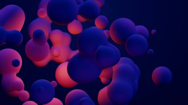 Metaverse 3d render morphing animation pink purple abstract metaball metasphere bubbles art sphere blue background backdrop vr space moving meta balls shapes motion design fluid liquid blob