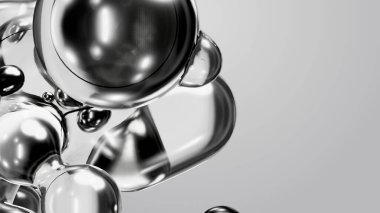 3d render motion design wallpaper animation business presentation monochrome grey white metaball gray liquid water soapy mercury bubble metasphere ball silver metal transition deformation metaverse