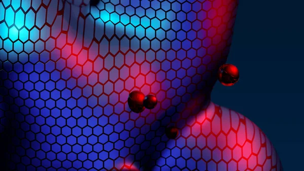 Abstract Neon Multicolored Metaball Scale Reptile Texture Meta Ball Bubble — Stok fotoğraf