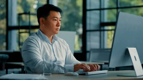 Profesional Trabajador Masculino Asiático Coreano Hombre Exitoso Hombre Negocios Programador —  Fotos de Stock
