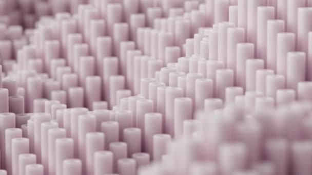 Loop Рендеринга Геометричний Безшовний Фон Рожевих Рухомих Циліндрів Абстрактна Мінімалістична — стокове відео