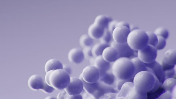 Slow Motion Abstract Render Animation Flying Purple Violet Metaballs Ads — Stock Video