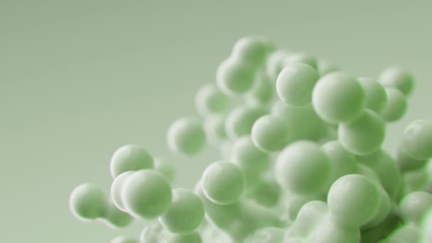 Render Abstract Background Green Moving Metaballs Drops Flying Spheres Move — Αρχείο Βίντεο
