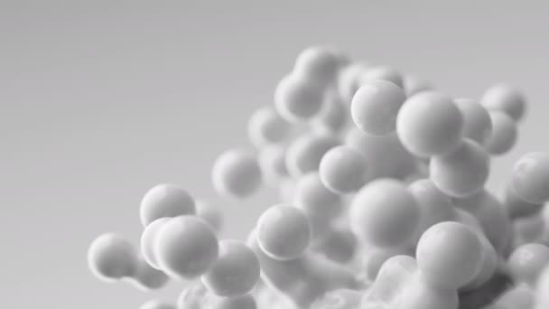 Corriente Bolas Grises Gris Abstracto Gotas Metaballs Meta Orbes Esferas — Vídeos de Stock