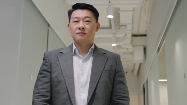 Empresário Meia Idade Homem Adulto Asiático Gerente Executivo Ceo Empresa — Vídeo de Stock