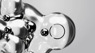 3d render motion design wallpaper animation business presentation monochrome grey white metaball gray liquid water soapy mercury bubble metasphere ball silver metal transition deformation metaverse