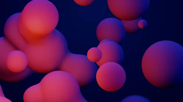Metaverse Render Morphing Animation Pink Purple Abstract Metaball Metasphere Bubbles — 图库照片