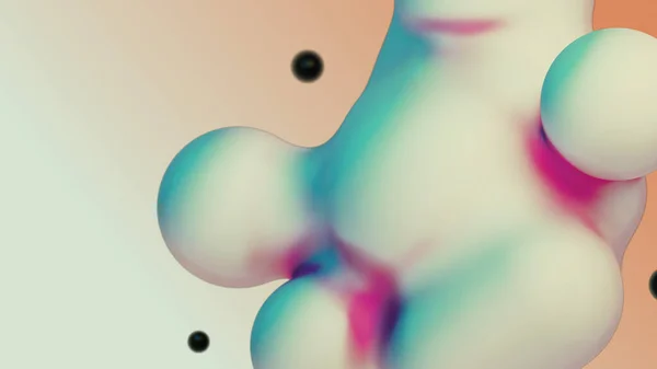 Жидкостная Жидкость Динамический Абстрактный Анимированный Белый Метабол Плавающих Сфер Капли — стоковое фото