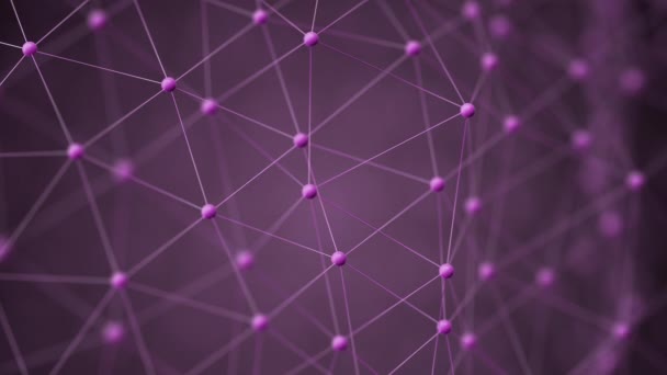 Рендеринг Абстрактной Анимации Розовый Метанейронное Соединение Решетчатые Клетки Футуристические Полигональные — стоковое видео
