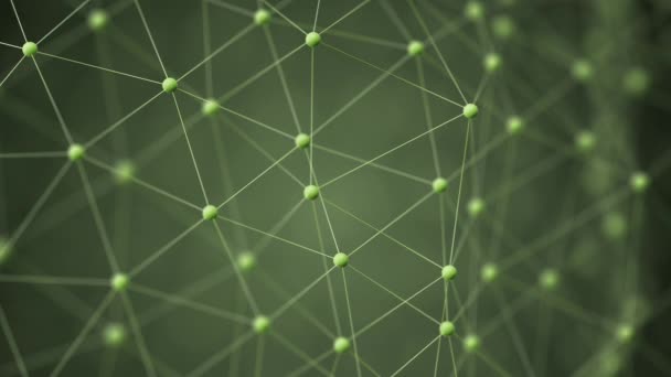 Abstrakt Render Animation Grön Plexus Cell Tråd Meta Data Cyber — Stockvideo