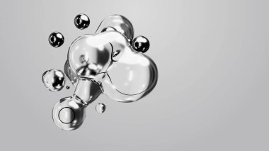 3d render motion design wallpaper animation business presentation monochrome grey white metaball gray liquid water soapy mercury bubble metasphere ball silver metal transition deformation metaverse
