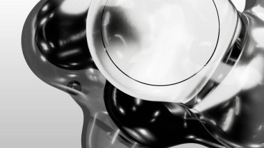 3d render motion design wallpaper animation business presentation monochrome grey white metaball gray liquid water soapy mercury bubble metasphere ball silver metal transition deformation metaverse