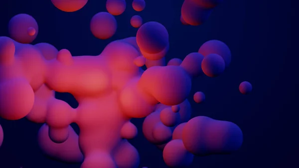 Metaverse Render Morphing Animation Pink Purple Abstract Metaball Metasphere Bubbles — Photo