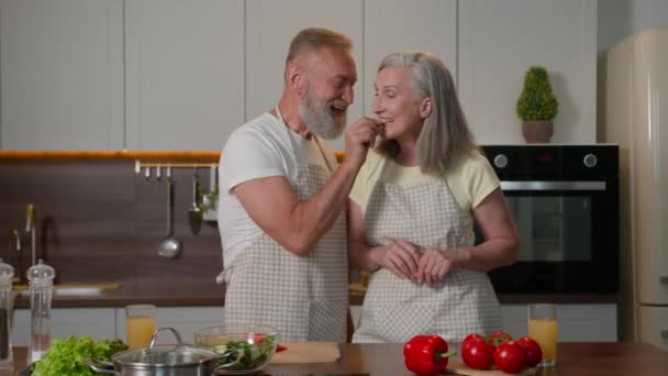 Yaşlı Bir Çift Beyaz Bir Aile Orta Yaşlı Bir Kadın — Stok video