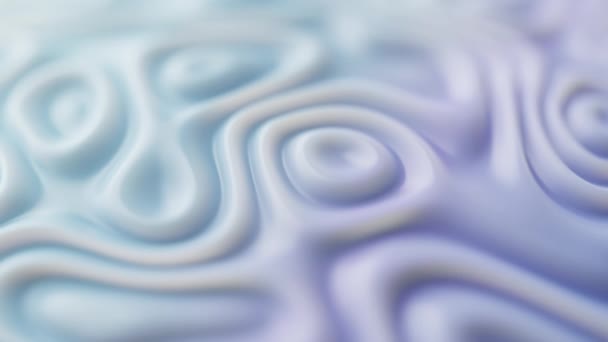 蓝色墙纸液体凝胶物质液体表面抽象运动3D动画造型未来背景广告呈现背景 梯度波金属纹理效果模板 — 图库视频影像