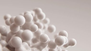 Soyut 3D animasyon yavaş çekim hareketli sütlü süt küreleri hareketli arka plan metaforları hareketli baloncuklar kabarcıklar uçan moleküller şeklindeki duvar kağıdı medikal arkaplan