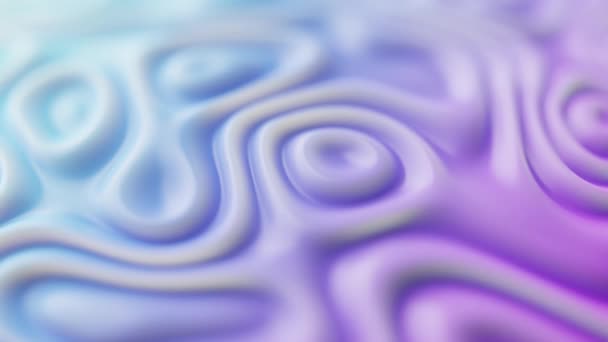 紫罗兰色墙纸流体塑料果冻物质液体表面抽象运动三维动画挥动形状未来背景广告呈现梯度金属背景纹理效果 — 图库视频影像